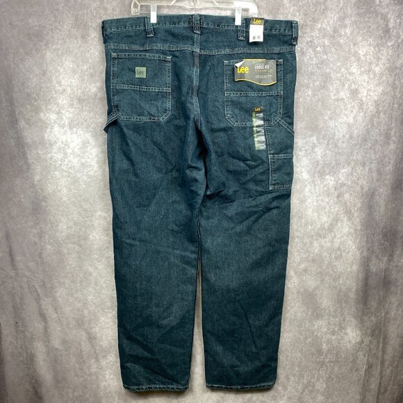 LEE Carpenter Loose Fit Jeans Mens 42x34 Blue Dark Wash Denim Casual NEW NWT - Picture 2 of 10